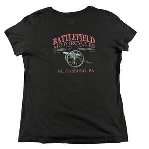 Royal Enfield Motorcycles Gettysburg PA Women's Biker Size Large T-Shirt Black